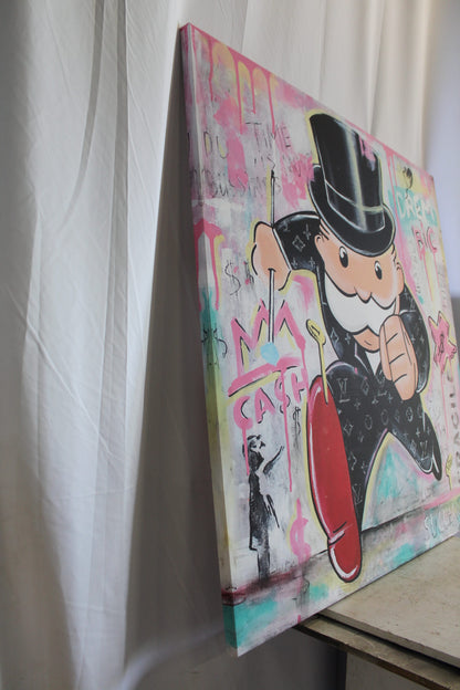 Giant Monopoly Man Pop Art Painting Ready to Hang Stretched Canvas 56 x 56