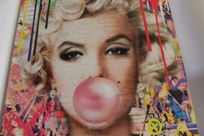 Framed Colorful Modern Canvas of Marilyn Monroe Painting Ready to Hang 70 x 45
