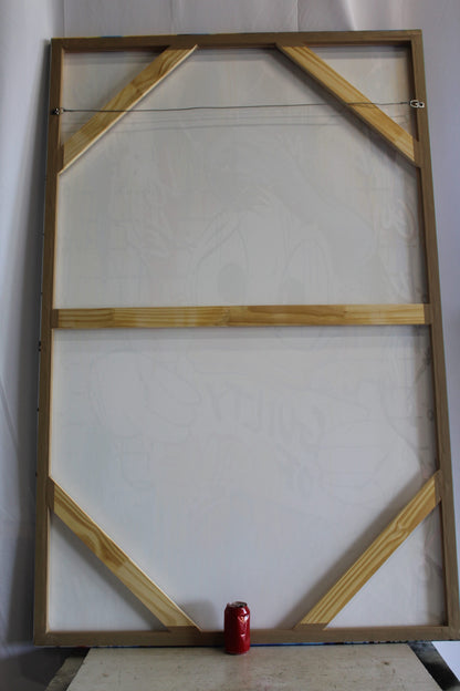Framed Abstract and Modern Giant Canvas of Donald Duck Ready to Hang 70 x 45