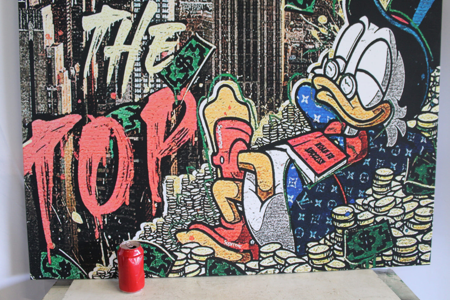 Giant Canvas of Donald Duck in NYC Stretched Ready to Hang Painting 70 x 45