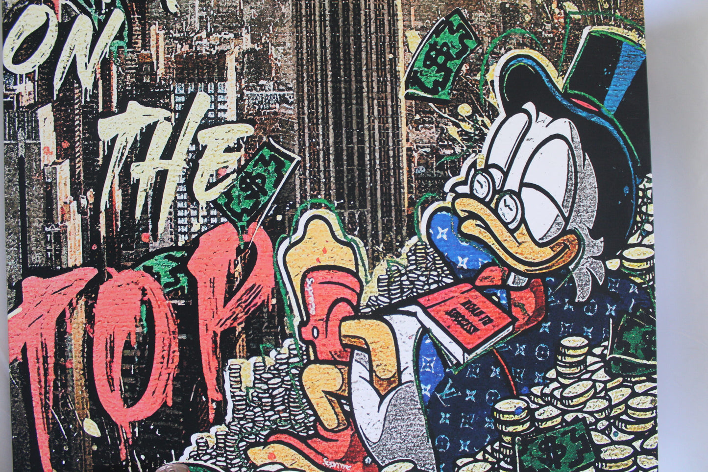 Giant Canvas of Donald Duck in NYC Stretched Ready to Hang Painting 70 x 45