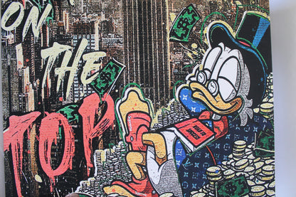 Giant Canvas of Donald Duck in NYC Stretched Ready to Hang Painting 70 x 45