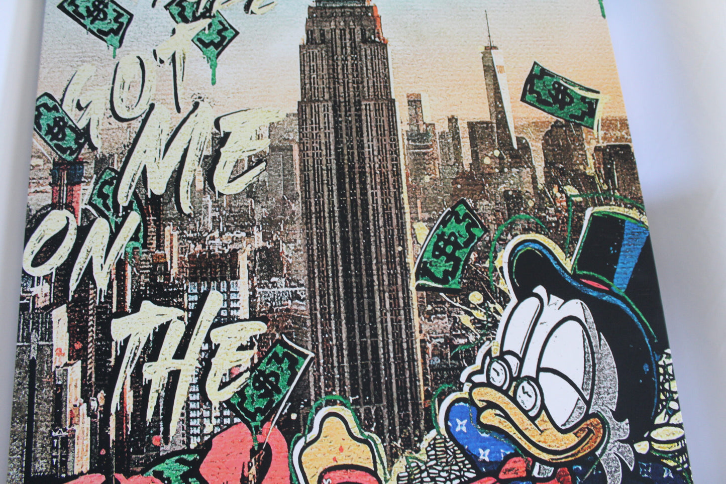 Giant Canvas of Donald Duck in NYC Stretched Ready to Hang Painting 70 x 45