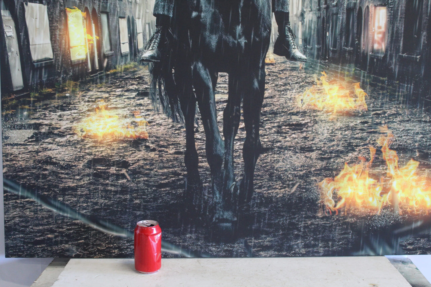 Giant Peaky Blinders Tommy Character on Horse Stretched Canvas Painting 70 x 45