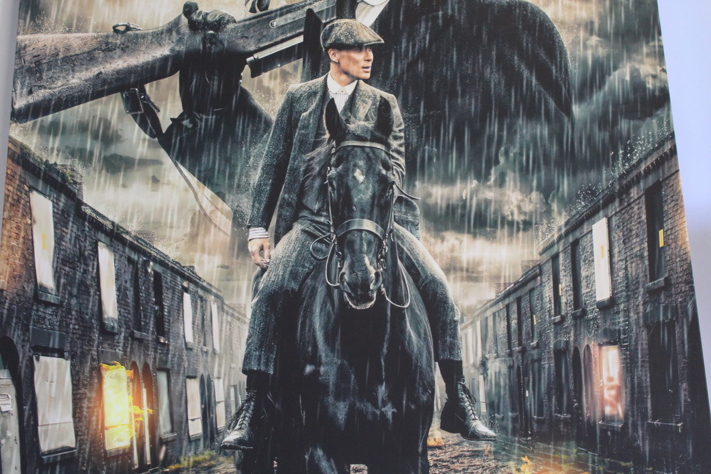 Giant Peaky Blinders Tommy Character on Horse Stretched Canvas Painting 70 x 45