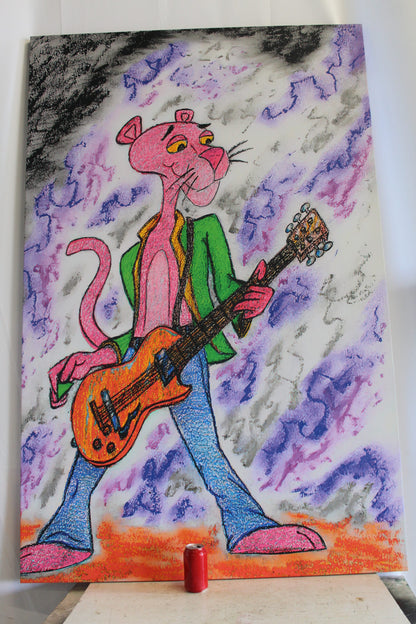 Cartoon Pink Panther Stretched Ready to Hang Canvas Large Painting 70 x 45