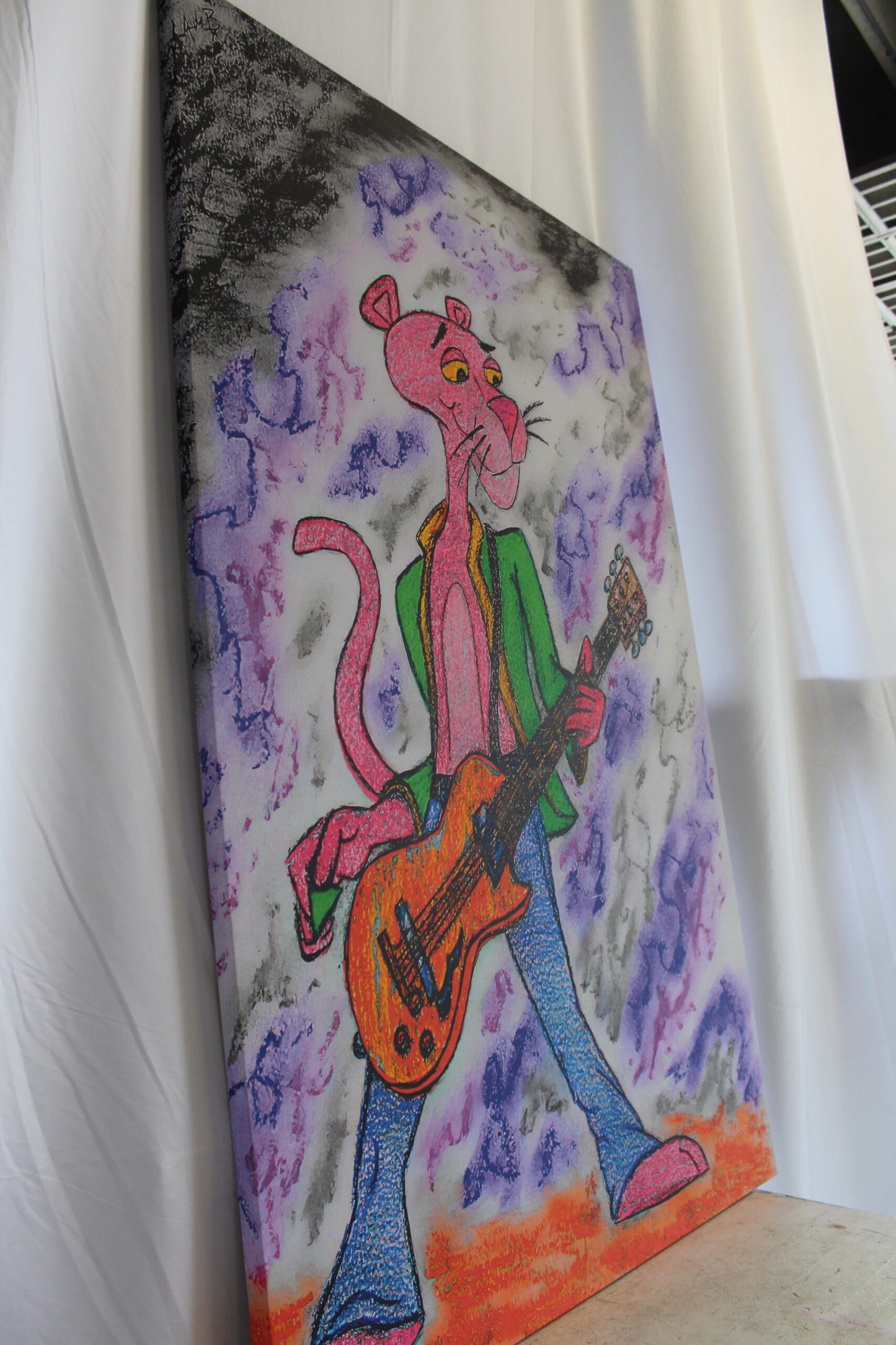 Cartoon Pink Panther Stretched Ready to Hang Canvas Large Painting 70 x 45