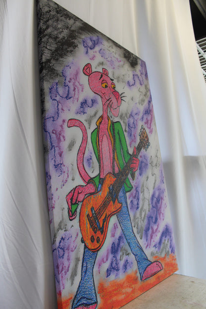 Cartoon Pink Panther Stretched Ready to Hang Canvas Large Painting 70 x 45