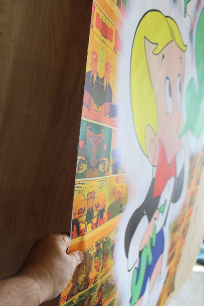 Monopoly Boy, Richie Rich, Blowing Dollar Signs Unframed Rolled Canvas 52 x 74