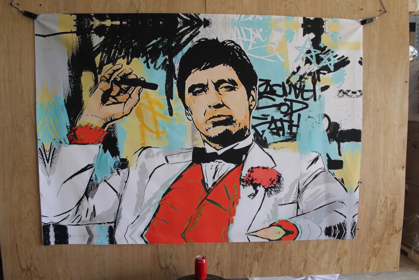 Giant Al Pacino in Scarface Graffiti Art Unframed Canvas 52 x 75