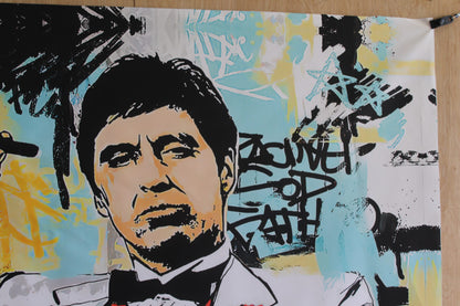 Giant Al Pacino in Scarface Graffiti Art Unframed Canvas 52 x 75
