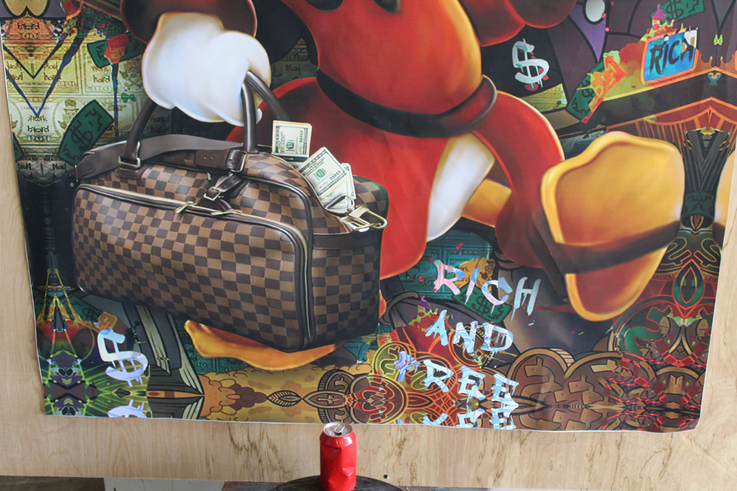 Giant Modern and Rich Donald Duck Unframed Canvas 52 x 74
