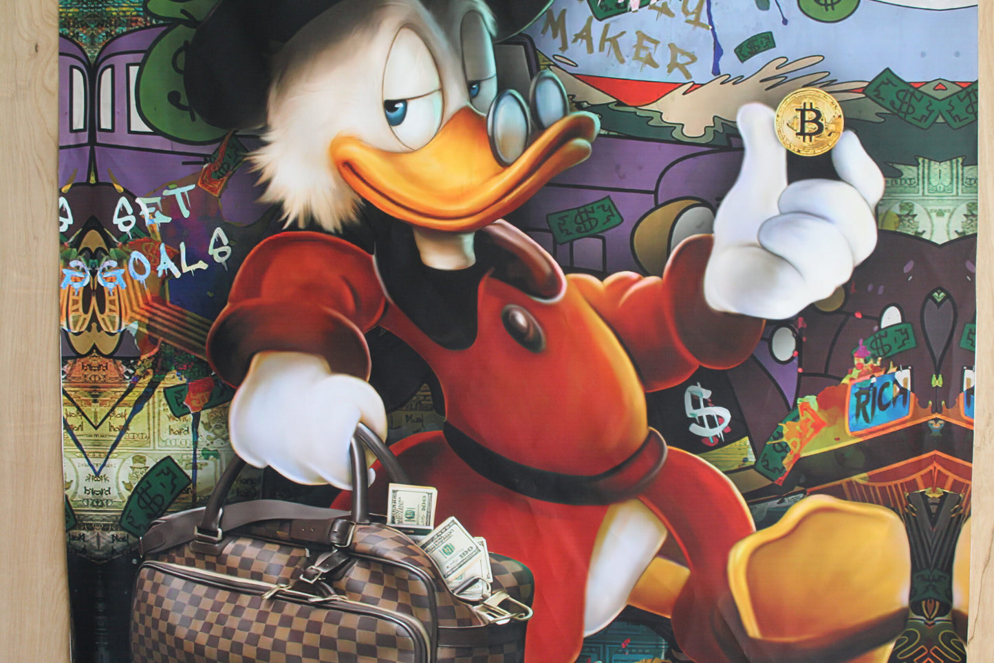 Giant Modern and Rich Donald Duck Unframed Canvas 52 x 74