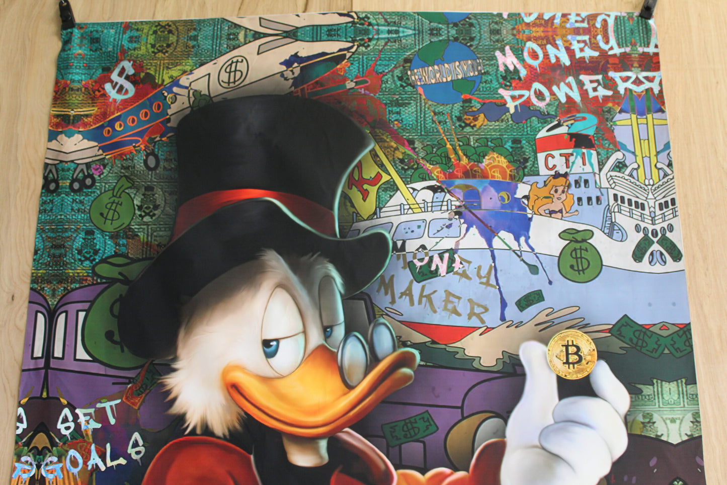 Giant Modern and Rich Donald Duck Unframed Canvas 52 x 74