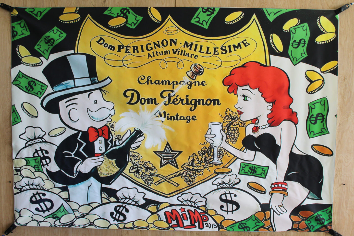 Monopoly Man Dom Perignon ChampagneUnframed Giant Canvas 49 x 70