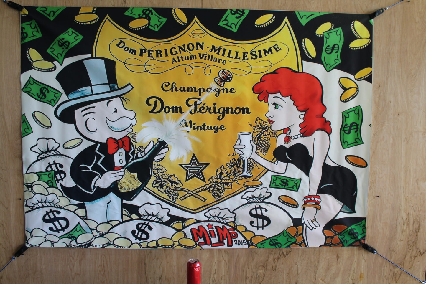 Monopoly Man Dom Perignon ChampagneUnframed Giant Canvas 49 x 70