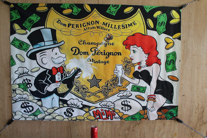 Monopoly Man Dom Perignon ChampagneUnframed Giant Canvas 49 x 70