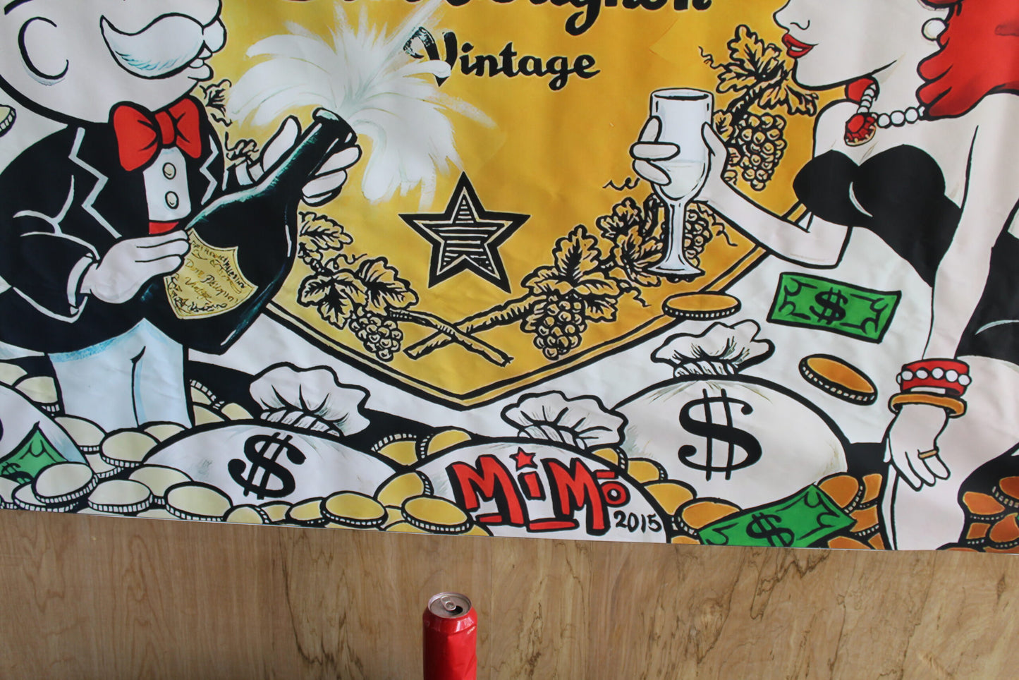Monopoly Man Dom Perignon ChampagneUnframed Giant Canvas 49 x 70