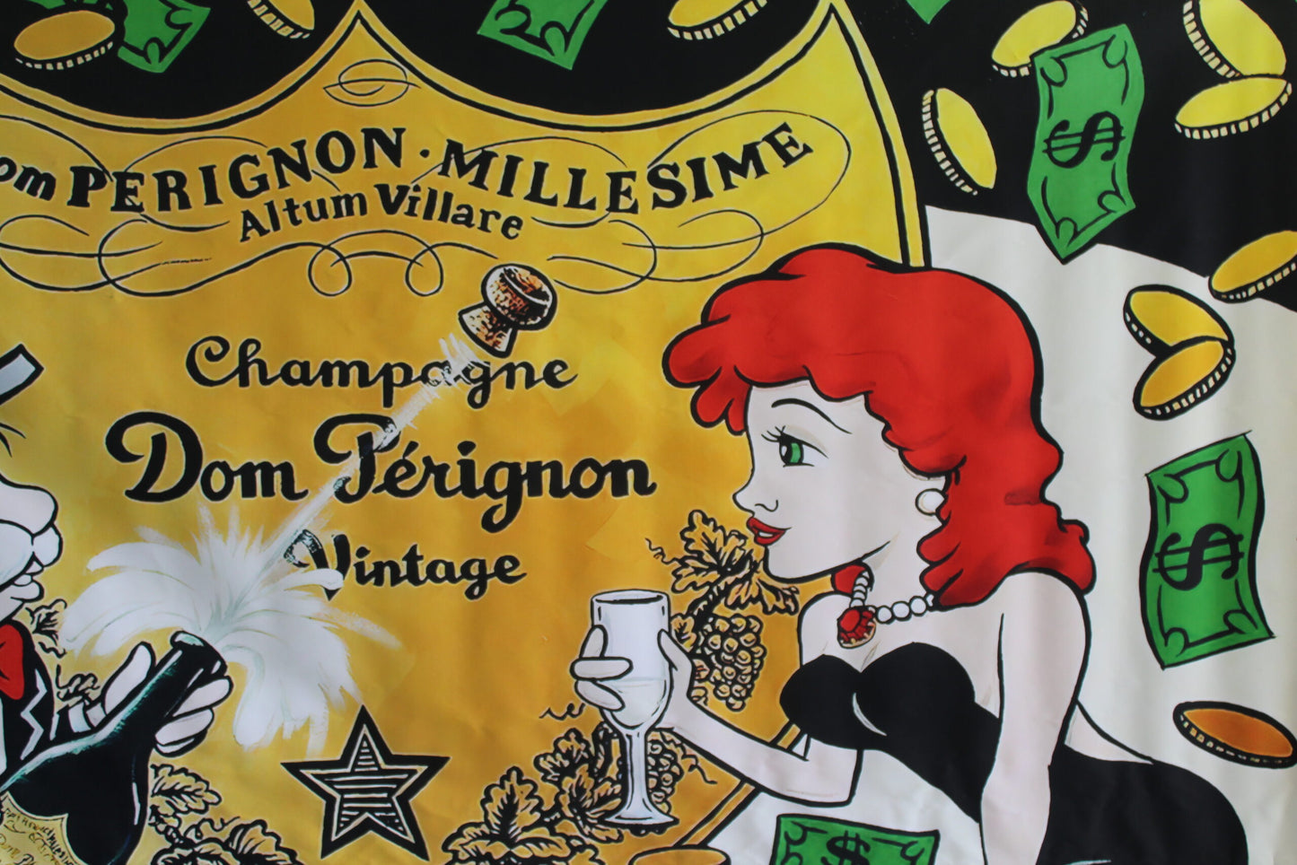 Monopoly Man Dom Perignon ChampagneUnframed Giant Canvas 49 x 70