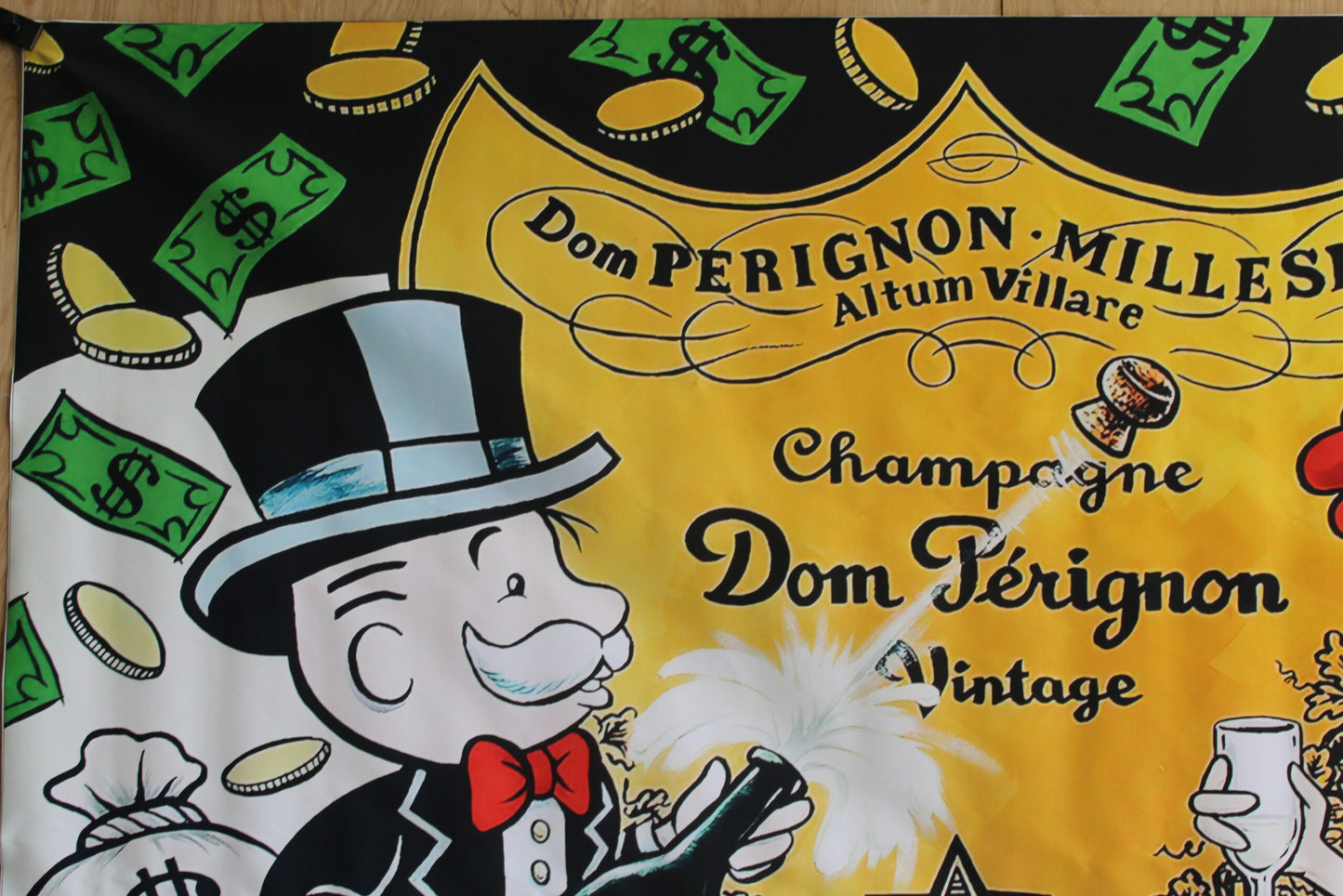 Monopoly Man Dom Perignon ChampagneUnframed Giant Canvas 49 x 70