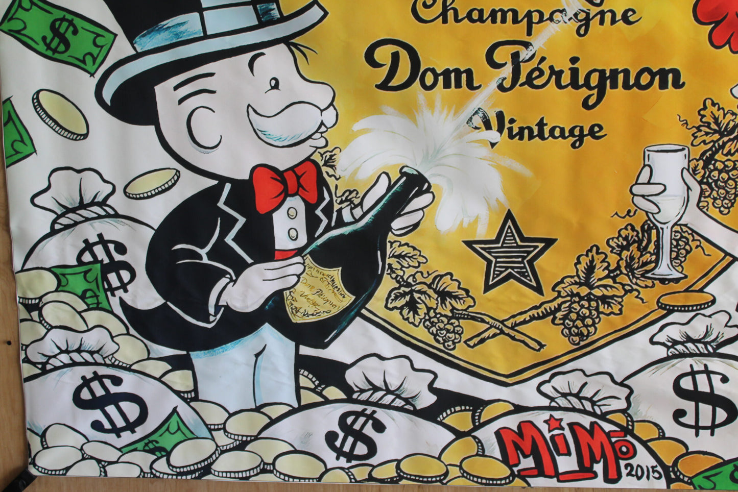 Monopoly Man Dom Perignon ChampagneUnframed Giant Canvas 49 x 70