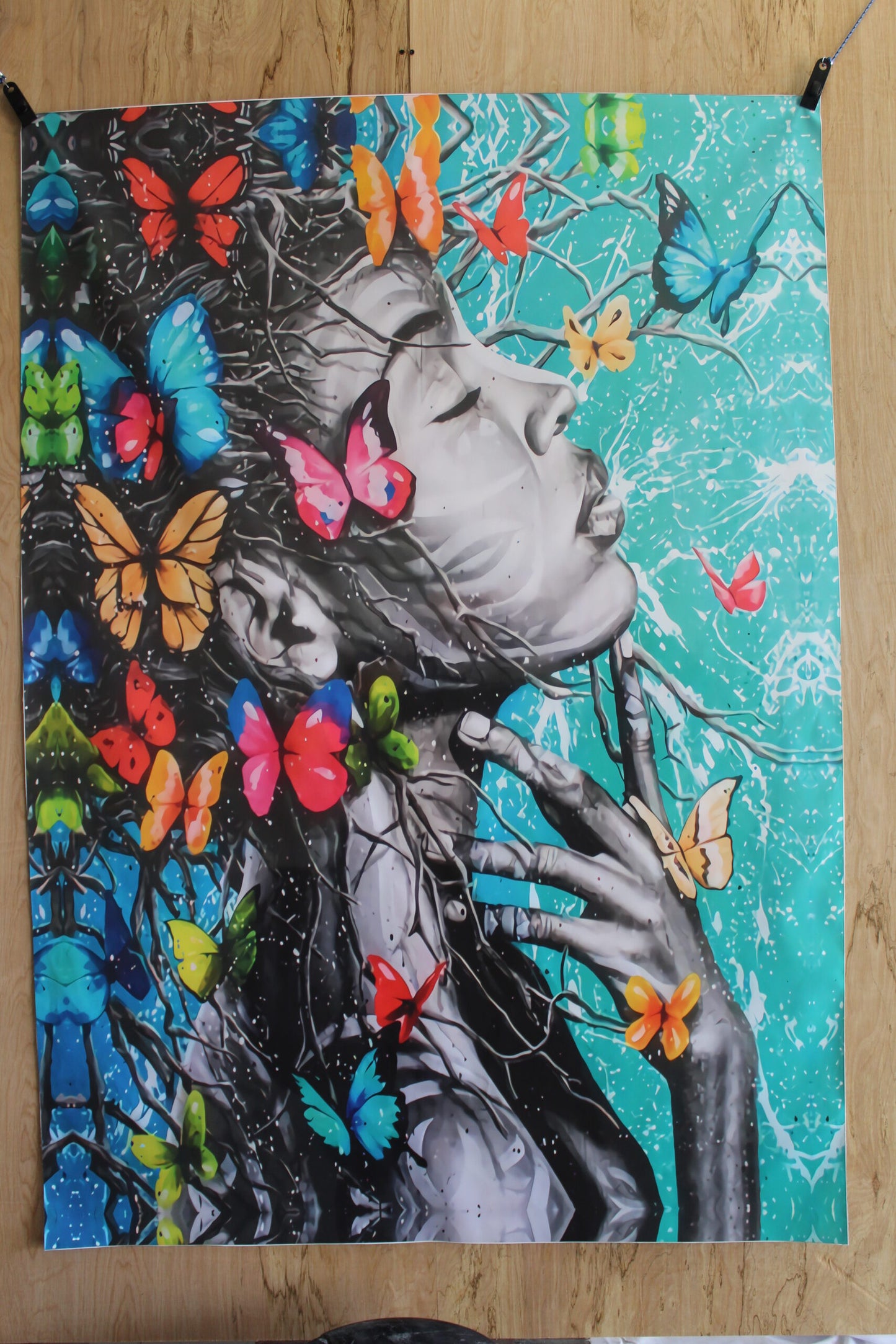 Giant Graceful Butterfly Woman Unframed Canvas 52 x 74