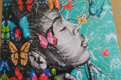 Giant Graceful Butterfly Woman Unframed Canvas 52 x 74