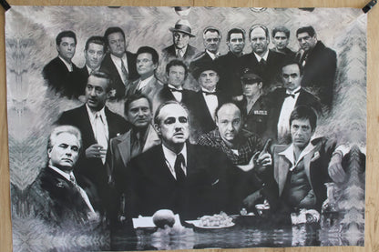 Giant Canvas of Godfather Cast Black and White 44 x 65