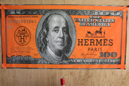 Modern Hernes Design Dollar Sign Unframed Rolled Canvas 44 x 86
