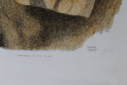 The Road To Mt. Zion Hand Colored Lithograph 14 x 18