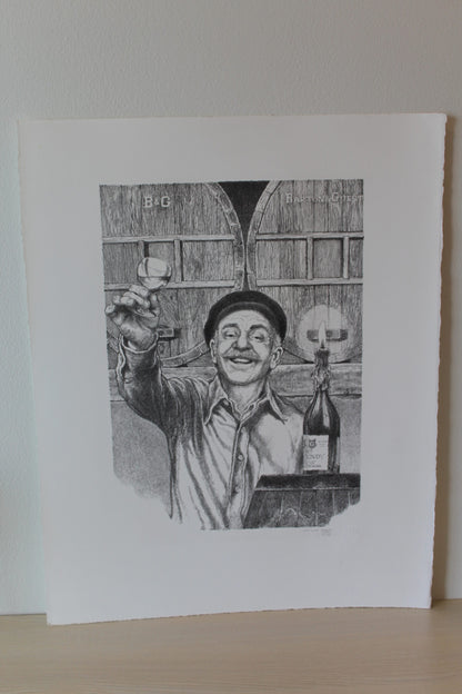 New Wine by Emanuel Schary Lithograph 10 x 14
