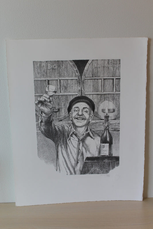 New Wine by Emanuel Schary Lithograph 10 x 14