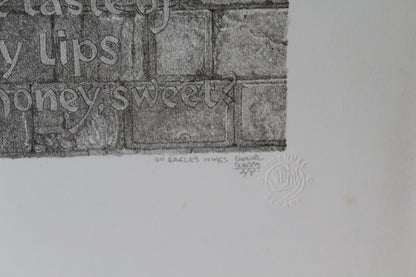 On Eagles Wings by Emanuel Schary Black and White Lithograph 9 x 11