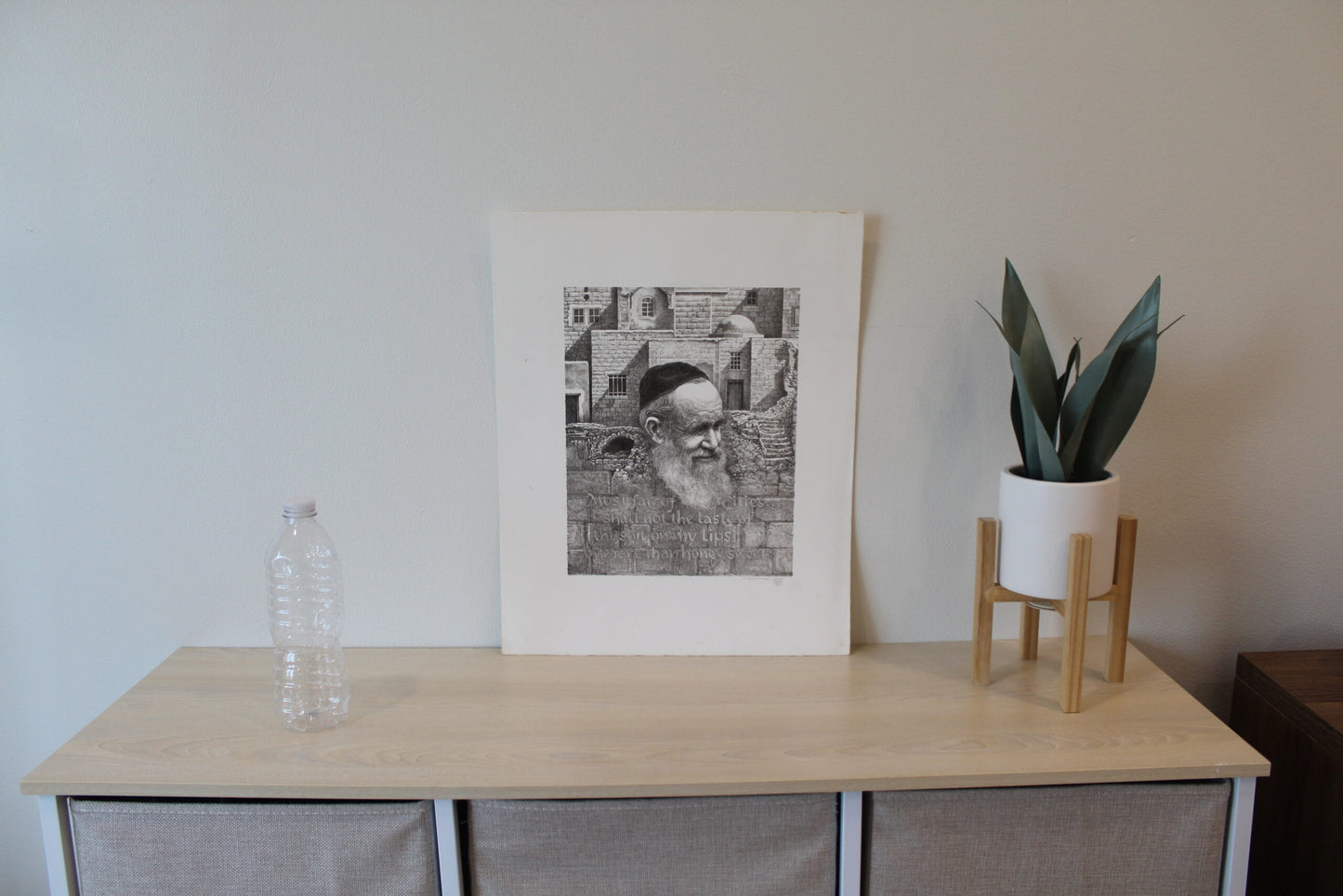 On Eagles Wings by Emanuel Schary Black and White Lithograph 9 x 11