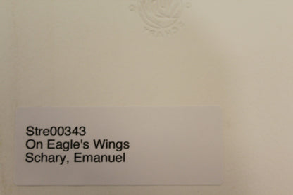 On Eagles Wings by Emanuel Schary Black and White Lithograph 9 x 11