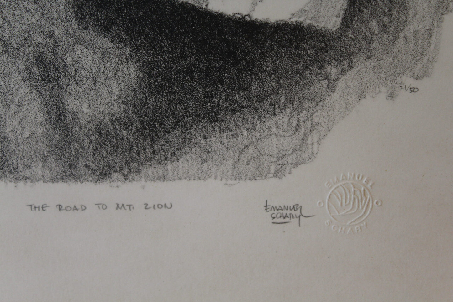The Road To Mt. Zion Black and White Lithograph 14 x 18