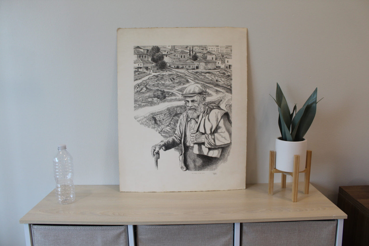 The Road To Mt. Zion Black and White Lithograph 14 x 18