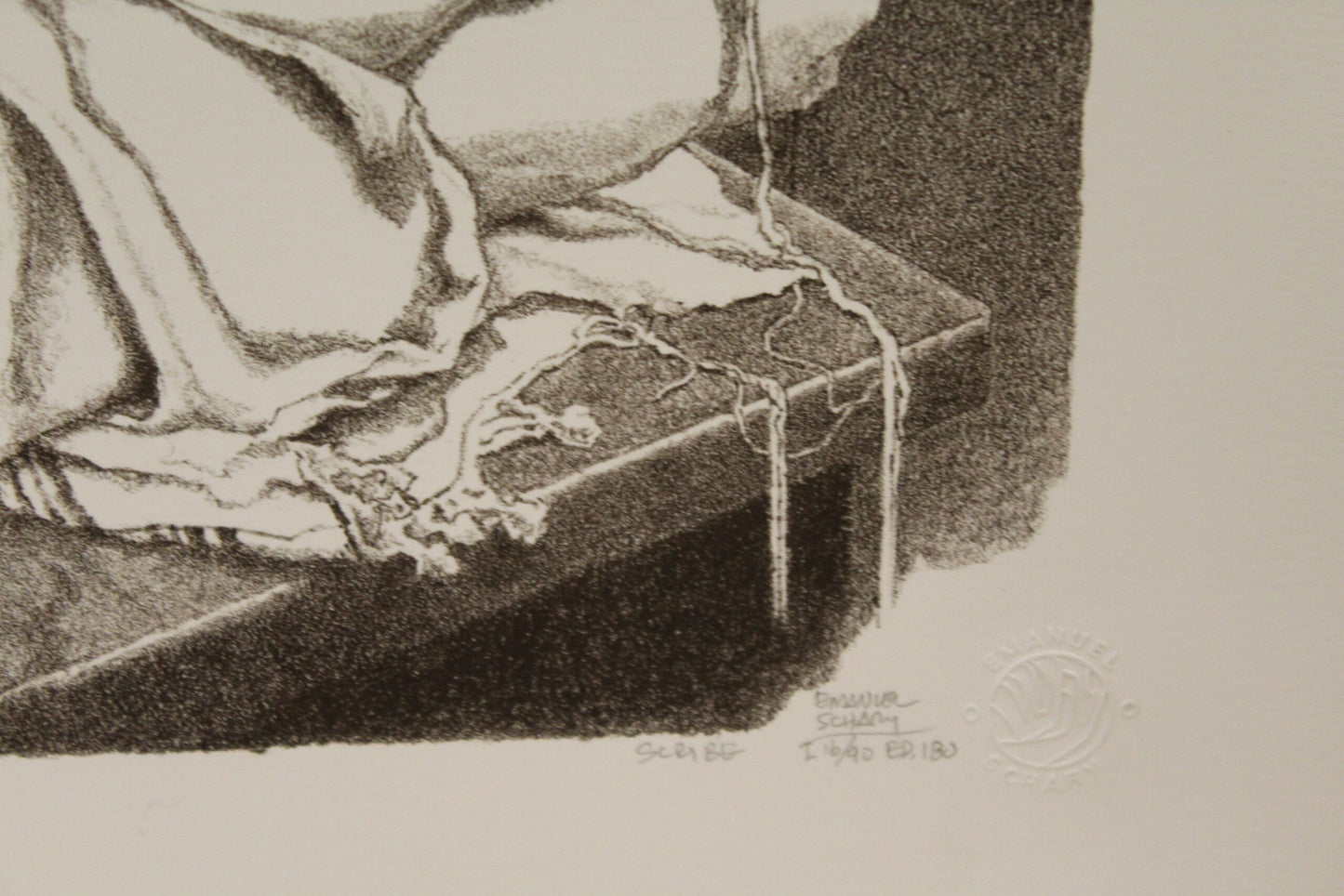 Scribe by Emanuel Schary Black and White Lithograph 14 x 10