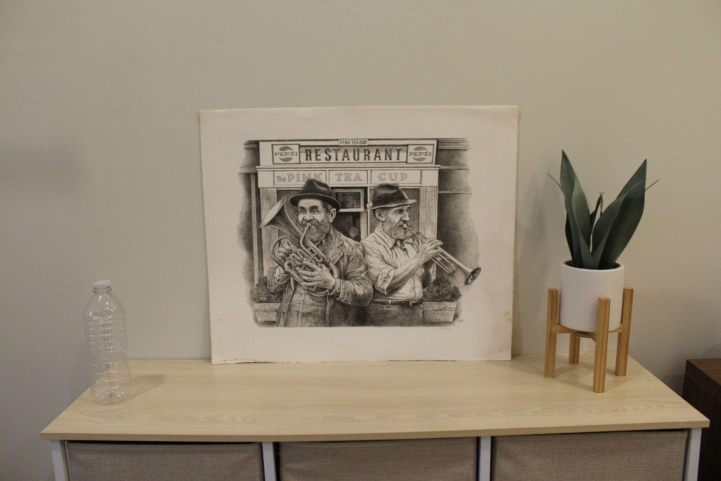 Brass Band by Emanuel Schary Black and White Lithograph 18 x 14