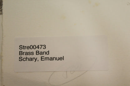 Brass Band by Emanuel Schary Black and White Lithograph 18 x 14