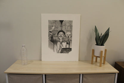 New Wine by Emanuel Schary Lithograph 10 x 14