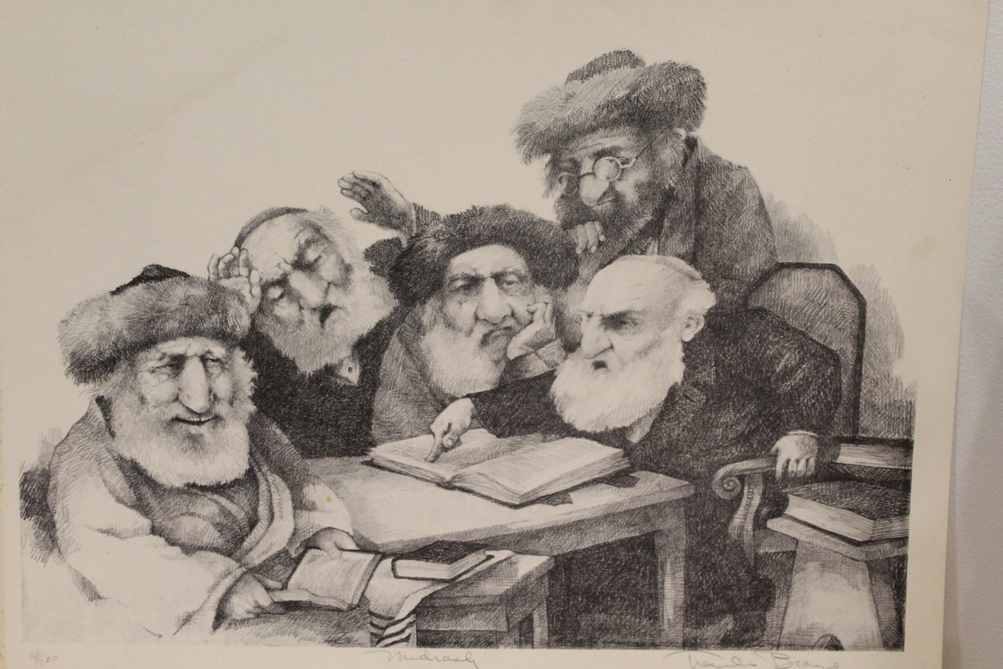 Midrash by Charles Bragg Monochromatic Lithograph 20 x 14