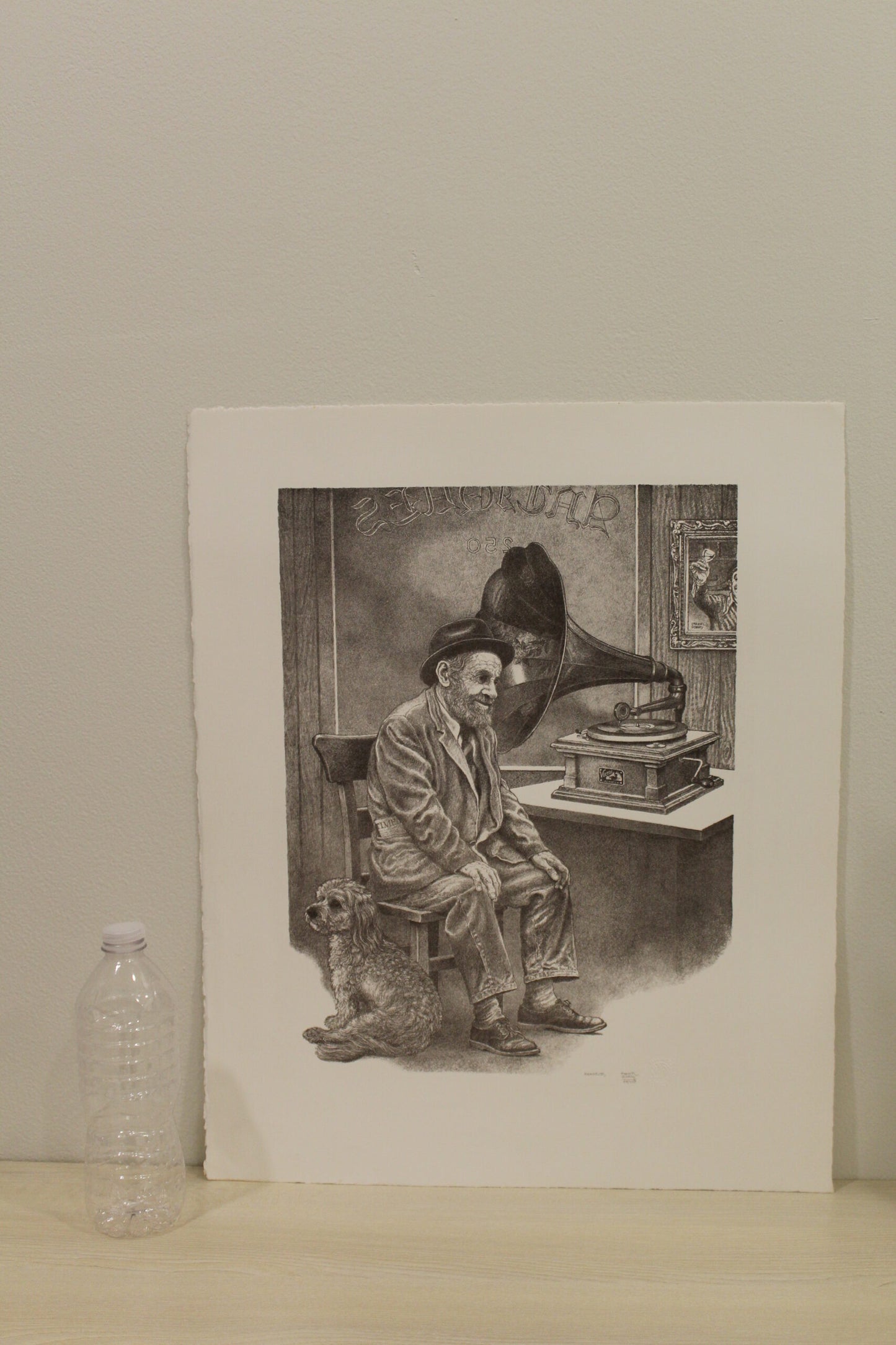 Memories by Emanuel Schary Black and White Lithograph 12 x 16