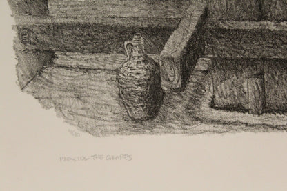 Pressing The Grapes by Emanuel Schary Lithograph 11 x 13