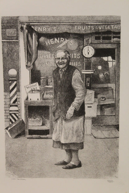 Nifao Emanuel Schary “Sweet Yesterdays” Lithograph – Limited Edition Judaica Black & White Fine Art, Nostalgic Reflection 10 x 14