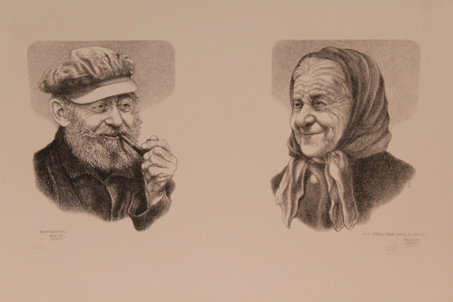 Remembering and My Years Fade With A Smile Emanuel Schary Lithograph 14 x 8