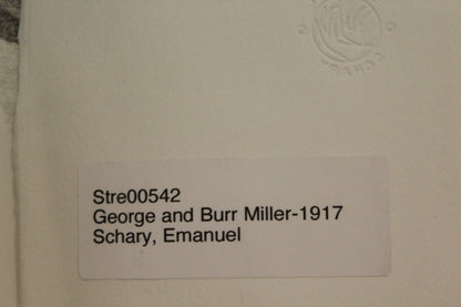 Nifao Emanuel Schary “George and Burr Miller” Black & White Lithograph – 1917 Printmaking Tribute, Judaica Fine Art Collectible -11 x 14