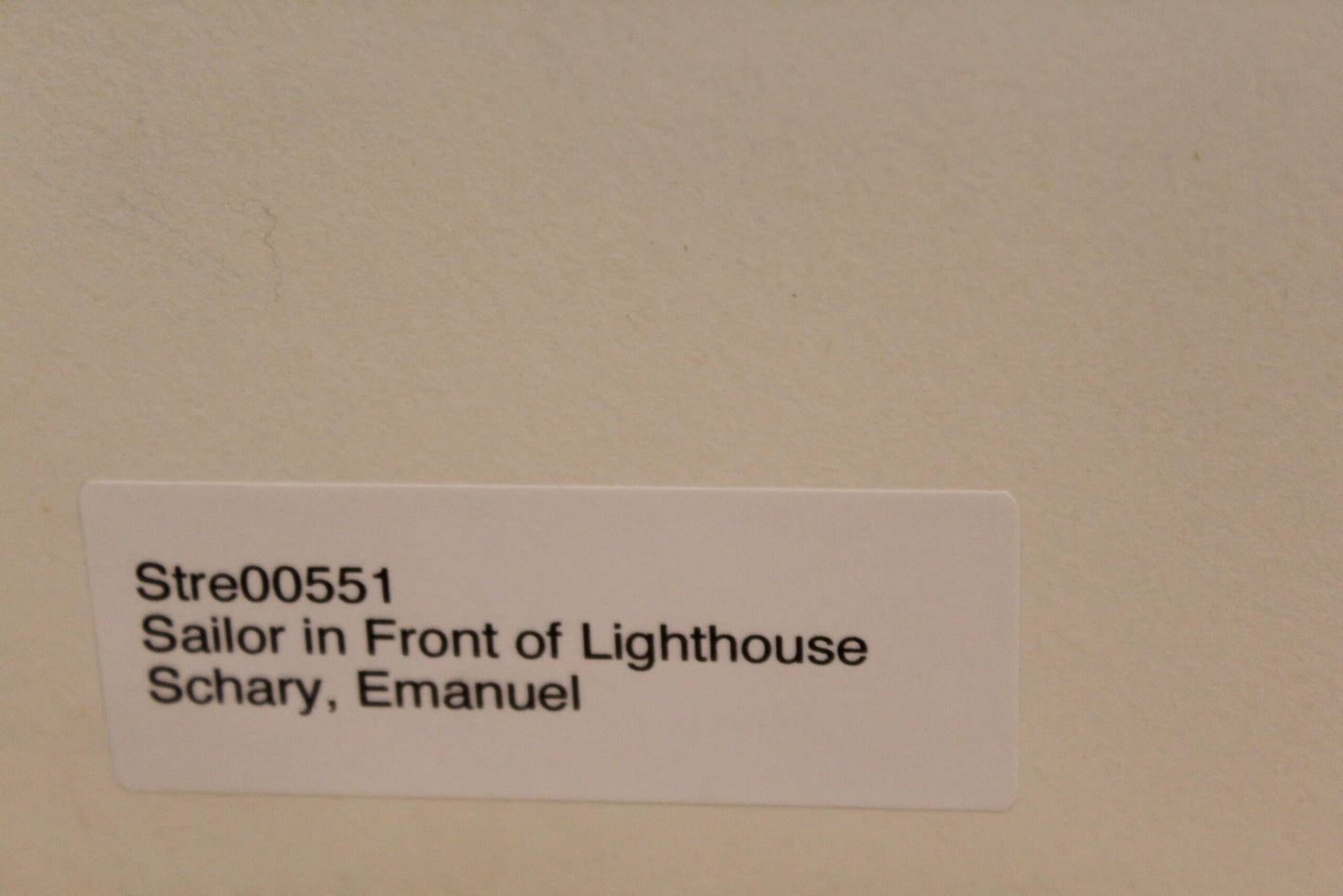 Sailor in Front of Lighthouse Black and White Lithograph 10 x 17