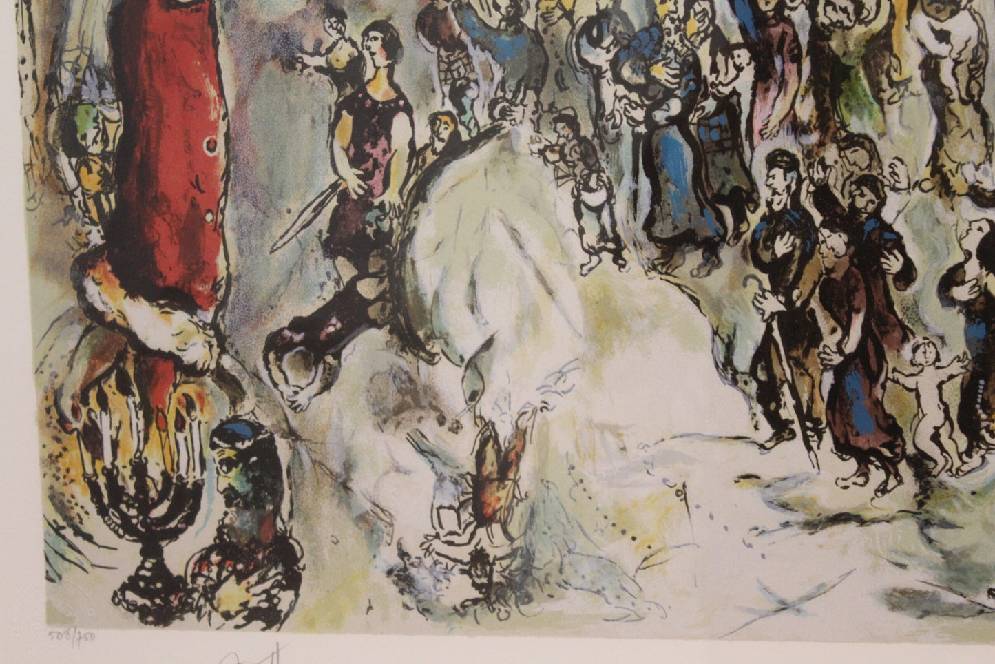 Marc Chagall Painting Biblical Scenes of Exodus 36 x 19