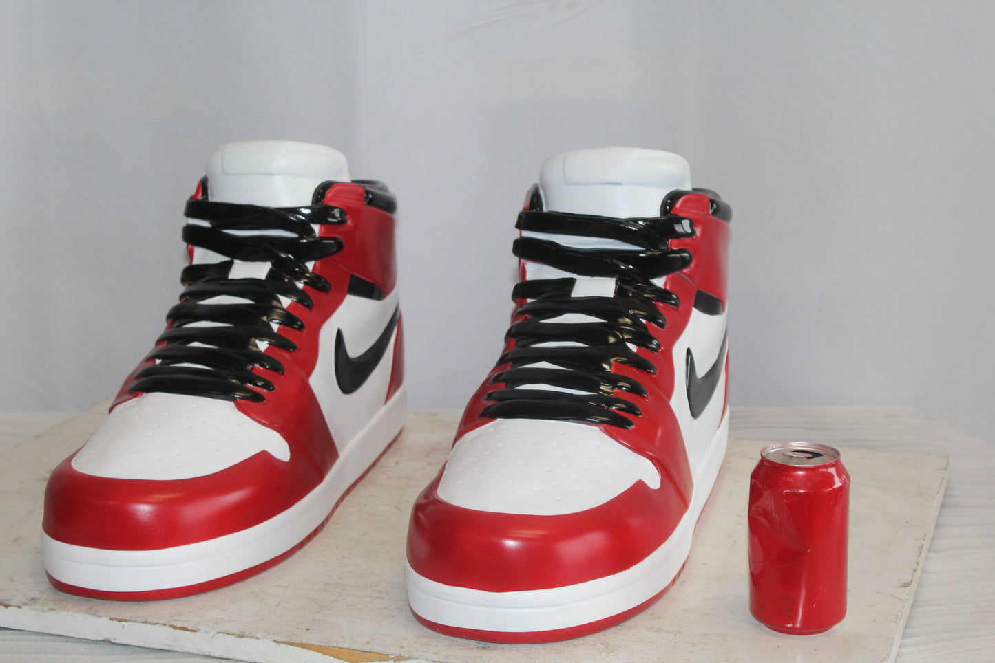 Oversized Red and White Nike Dunk Resin Statue 19" x 7" x 12"H
